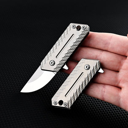 MASALONG MA-TY-074 Titanium alloy mini folding knife, sharp and high hardness D2 steel outdoor knife, self-protection, portable keychain disassembly, express knife