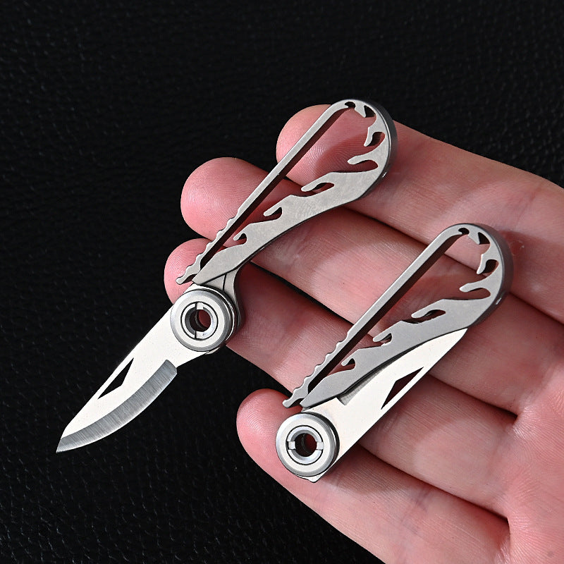 MASALONG MA-TY-073 Titanium alloy Mamba small knife mini unpacking express knife portable keychain pendant portable unboxing small knife sharp self-defense