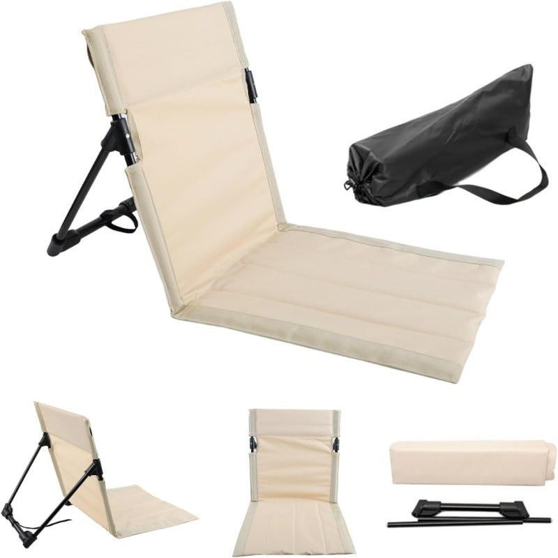 MA-YJ-001 Outdoor Simple Back Chair Camping Lightweight Foldable Leisure Chair Beach Park Portable Chair Lazy Lawn Mat