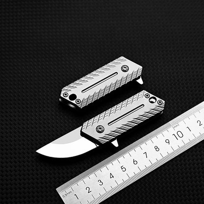 MASALONG MA-TY-074 Titanium alloy mini folding knife, sharp and high hardness D2 steel outdoor knife, self-protection, portable keychain disassembly, express knife