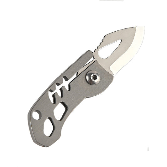 MASALONG MA-TY-046 Portable Sharp Titanium Alloy Mini Folding Knife with High Hardness D2 Steel Portable Keychain Hanger, Unpacking and Unpacking, Express Delivery Knife