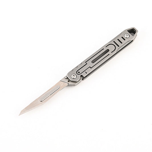 MASALONG MA-TY-011 Stainless Steel Art Knife Quick Open Mini Folding Knife Sharp Cutting Paper Knife Portable Keychain Portable Open Box Express Knife