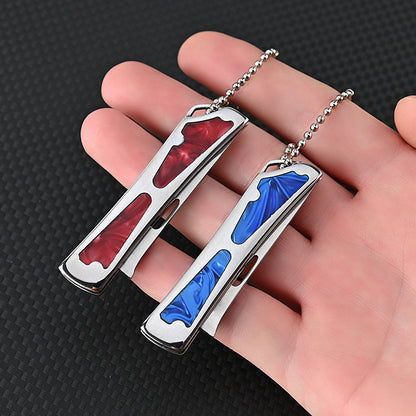 MASALONG MA-TY-066 Stainless Steel Acrylic Mini Knife Sharp Opening Express Box Knife Keychain Pendant Fruit Knife Self Defense Knife