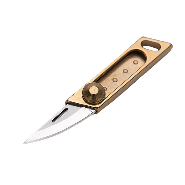 MASALONG MA-TY-019 Brass Mini Push Knife Sharp Self Defense Tool Pocket Knife Portable Keychain Unpacking and Delivery Knife