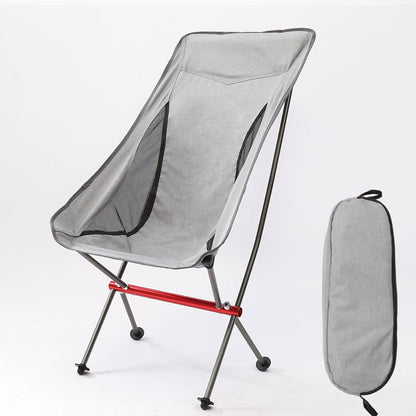 MA-YJ-004 Outdoor folding portable aviation aluminum alloy moon chair lounge chair camping all aluminum bracket camping chair