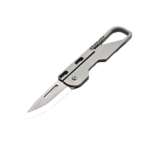 MASALONG MA-TY-015 Multi functional titanium alloy keychain mini knife with high hardness D2 steel folding knife, sharp for unboxing and unpacking, express delivery knife