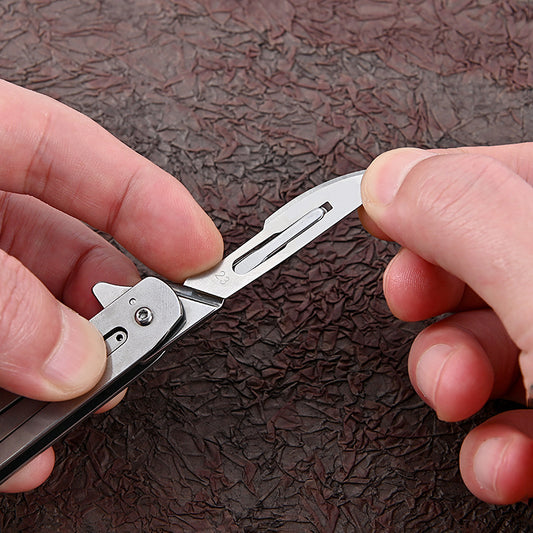 MASALONG MA-TY-020 Stainless Steel Quick Opening Art Knife Mini Folding Keychain Small Blade Sharp Cutting Paper Knife Portable Express Opening Knife