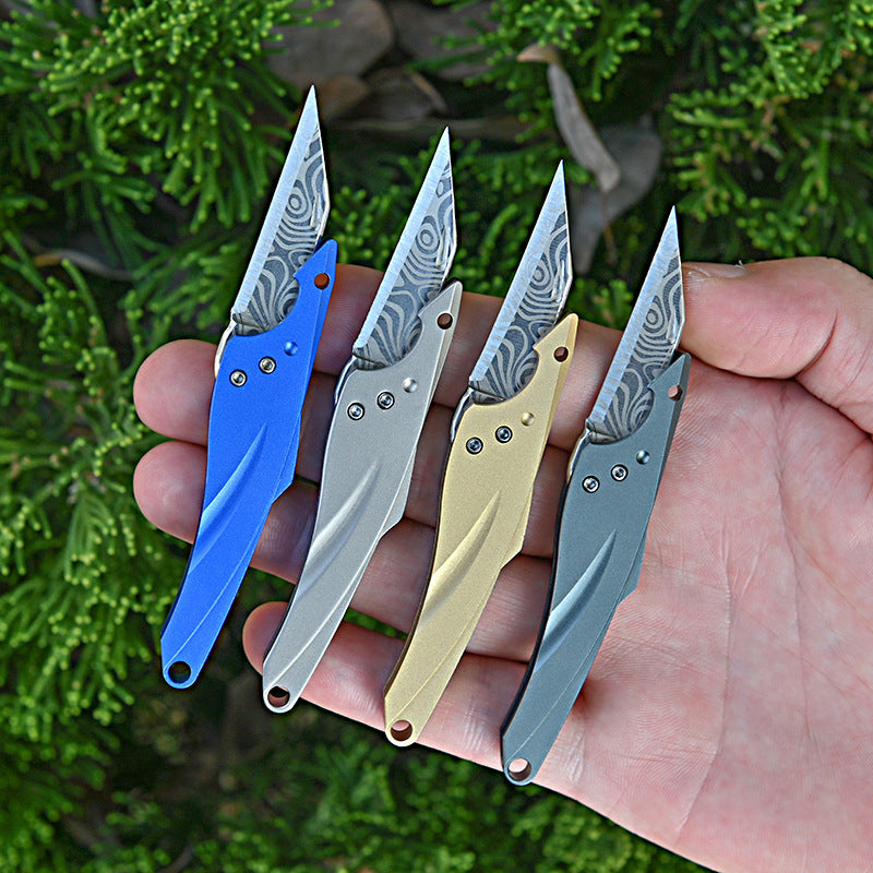 MASALONG MA-TY-070 Original Blue Fin Knife Sharp Mini Keychain Knife Portable Unpacked Express Box Opening Knife Portable Self Defense Fruit Knife