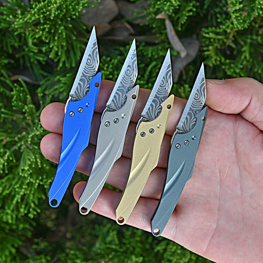 MASALONG MA-TY-070 Original Blue Fin Knife Sharp Mini Keychain Knife Portable Unpacked Express Box Opening Knife Portable Self Defense Fruit Knife