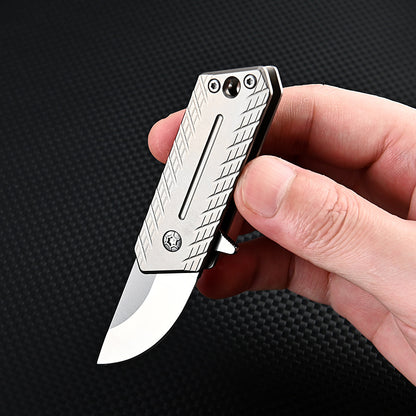 MASALONG MA-TY-074 Titanium alloy mini folding knife, sharp and high hardness D2 steel outdoor knife, self-protection, portable keychain disassembly, express knife