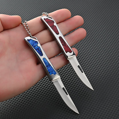 MASALONG MA-TY-066 Stainless Steel Acrylic Mini Knife Sharp Opening Express Box Knife Keychain Pendant Fruit Knife Self Defense Knife