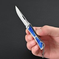 MASALONG MA-TY-066 Stainless Steel Acrylic Mini Knife Sharp Opening Express Box Knife Keychain Pendant Fruit Knife Self Defense Knife