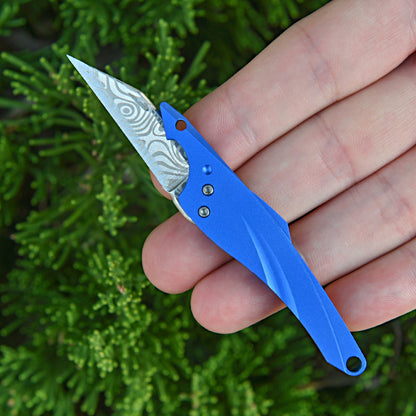 MASALONG MA-TY-070 Original Blue Fin Knife Sharp Mini Keychain Knife Portable Unpacked Express Box Opening Knife Portable Self Defense Fruit Knife