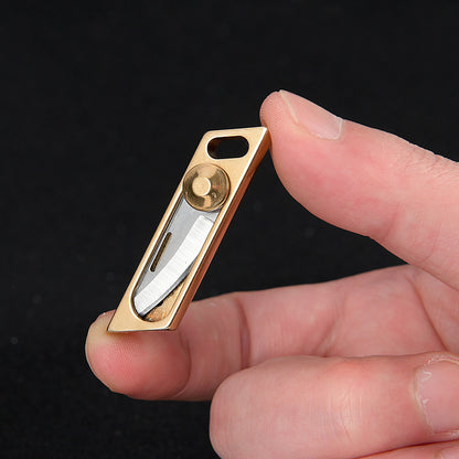 MASALONG MA-TY-019 Brass Mini Push Knife Sharp Self Defense Tool Pocket Knife Portable Keychain Unpacking and Delivery Knife