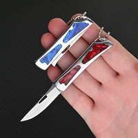 MASALONG MA-TY-066 Stainless Steel Acrylic Mini Knife Sharp Opening Express Box Knife Keychain Pendant Fruit Knife Self Defense Knife