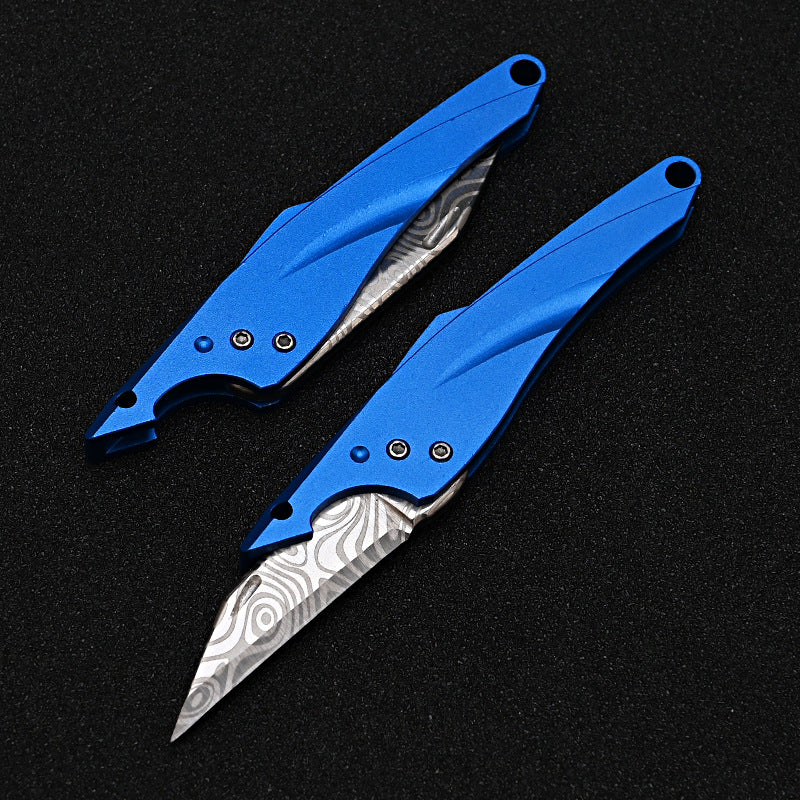 MASALONG MA-TY-070 Original Blue Fin Knife Sharp Mini Keychain Knife Portable Unpacked Express Box Opening Knife Portable Self Defense Fruit Knife