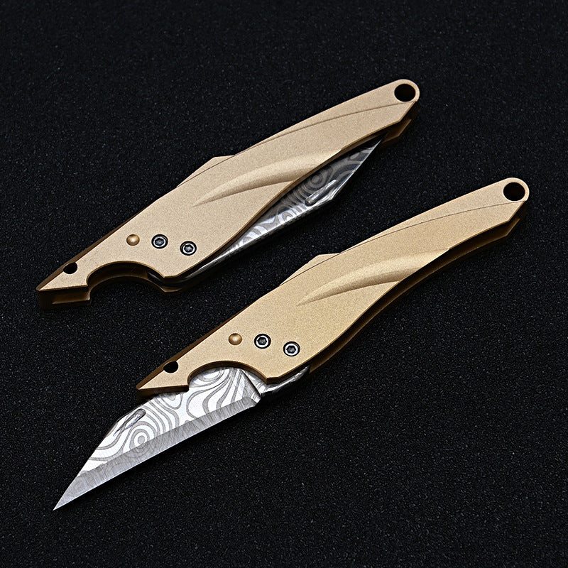 MASALONG MA-TY-070 Original Blue Fin Knife Sharp Mini Keychain Knife Portable Unpacked Express Box Opening Knife Portable Self Defense Fruit Knife