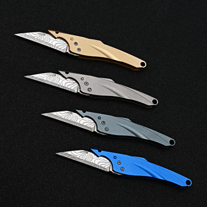 MASALONG MA-TY-070 Original Blue Fin Knife Sharp Mini Keychain Knife Portable Unpacked Express Box Opening Knife Portable Self Defense Fruit Knife