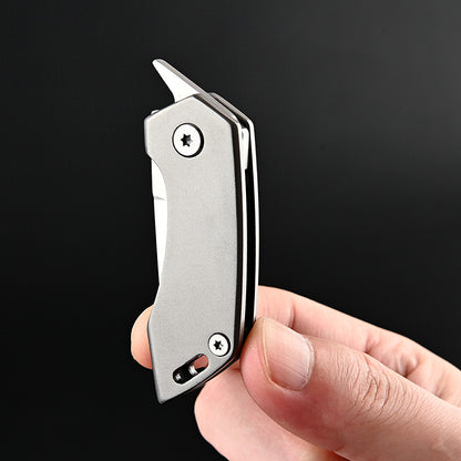 MASALONG MA-TY-054 Titanium alloy folding knife, sharp and portable outdoor knife, self-defense multifunctional bottle opener, portable keychain, unboxing knife