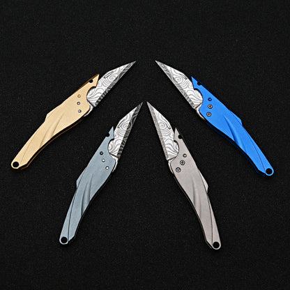 MASALONG MA-TY-070 Original Blue Fin Knife Sharp Mini Keychain Knife Portable Unpacked Express Box Opening Knife Portable Self Defense Fruit Knife