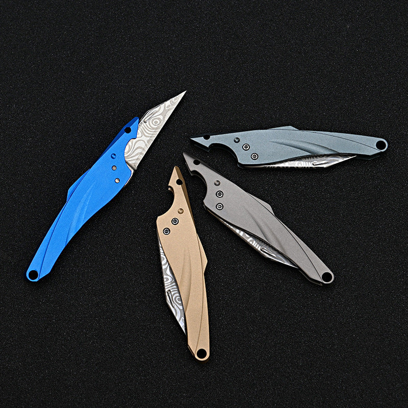 MASALONG MA-TY-070 Original Blue Fin Knife Sharp Mini Keychain Knife Portable Unpacked Express Box Opening Knife Portable Self Defense Fruit Knife