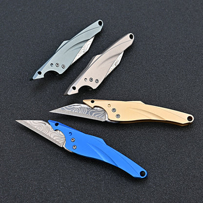 MASALONG MA-TY-070 Original Blue Fin Knife Sharp Mini Keychain Knife Portable Unpacked Express Box Opening Knife Portable Self Defense Fruit Knife