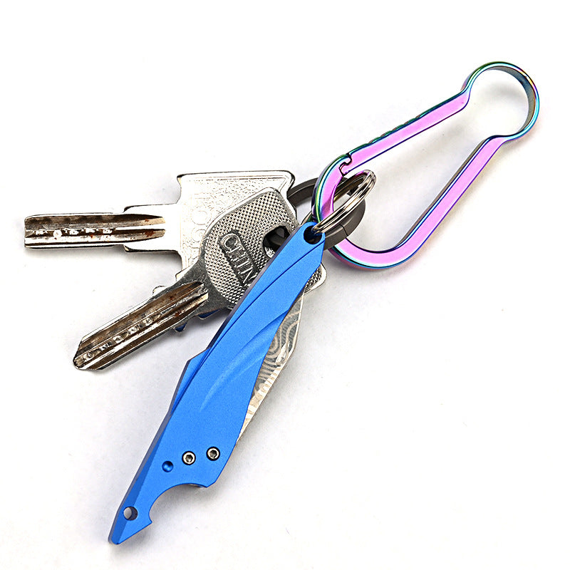 MASALONG MA-TY-070 Original Blue Fin Knife Sharp Mini Keychain Knife Portable Unpacked Express Box Opening Knife Portable Self Defense Fruit Knife