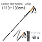 MA-QLM-008 Folding hiking stick with cork handle and carbon fiber metal buckle for ultra light hiking