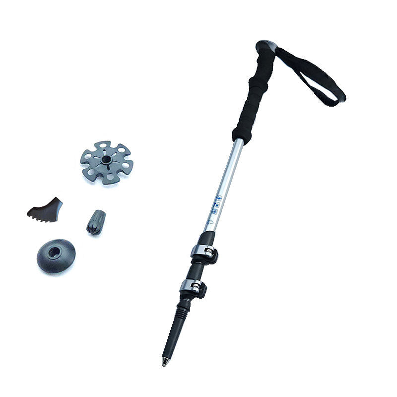 MA-QLM-009 Mountaineering cane made of carbon fiber, ultra light and extendable straight handle with adjustable external lock, suitable for hiking and climbing