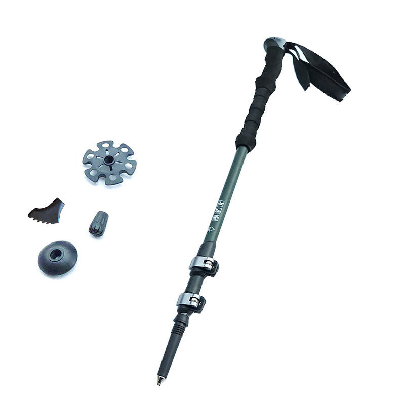 MA-QLM-009 Mountaineering cane made of carbon fiber, ultra light and extendable straight handle with adjustable external lock, suitable for hiking and climbing