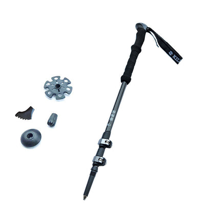 MA-QLM-009 Mountaineering cane made of carbon fiber, ultra light and extendable straight handle with adjustable external lock, suitable for hiking and climbing