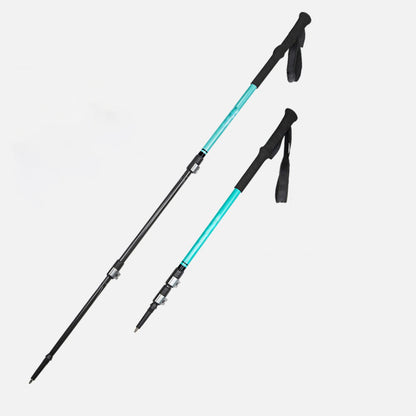 MA-QLM-010 Carbon fiber hiking stick with large metal buckle, suitable for hiking in snowy mountains, with a flexible straight handle and light weight