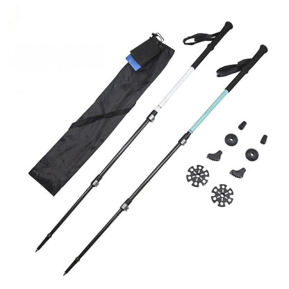 MA-QLM-010 Carbon fiber hiking stick with large metal buckle, suitable for hiking in snowy mountains, with a flexible straight handle and light weight