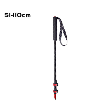 MA-QLM-013 Mountaineering cane made of carbon fiber, ultra light and extendable straight handle with adjustable external lock, suitable for hiking and climbing