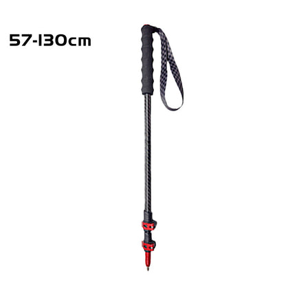 MA-QLM-013 Mountaineering cane made of carbon fiber, ultra light and extendable straight handle with adjustable external lock, suitable for hiking and climbing