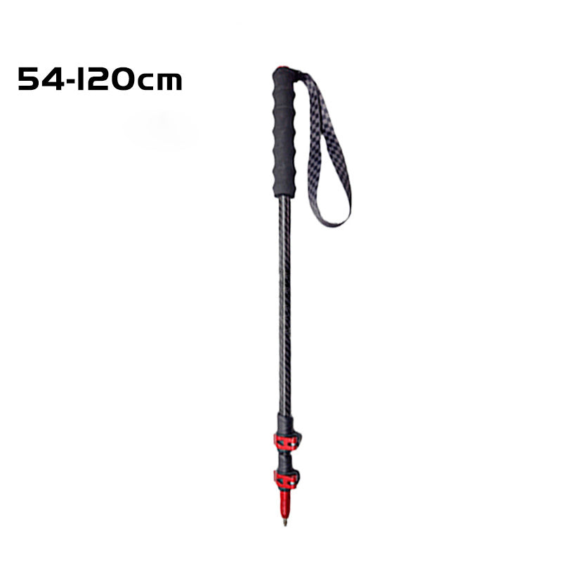 MA-QLM-013 Mountaineering cane made of carbon fiber, ultra light and extendable straight handle with adjustable external lock, suitable for hiking and climbing