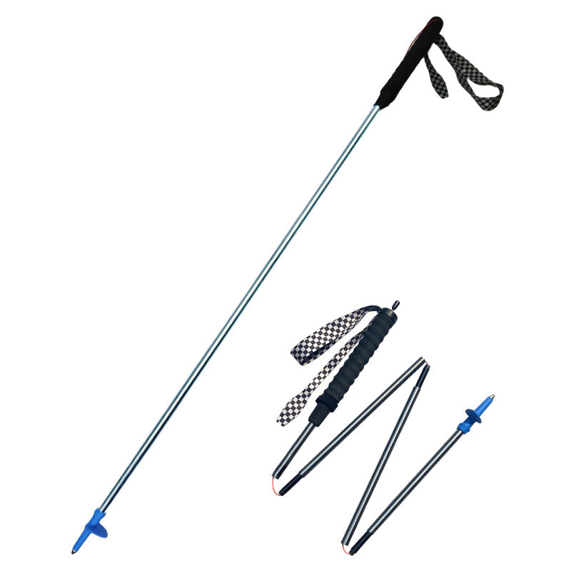 MA-QLM-017 Mountaineering Staff Ultra Light Folding Outdoor Climbing, Hiking, Off road Running Staff Aluminum Alloy Cane