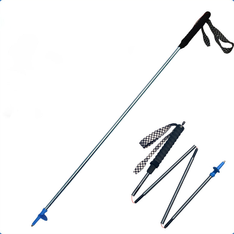 MA-QLM-017 Mountaineering Staff Ultra Light Folding Outdoor Climbing, Hiking, Off road Running Staff Aluminum Alloy Cane