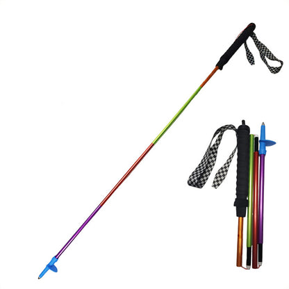 MA-QLM-017 Mountaineering Staff Ultra Light Folding Outdoor Climbing, Hiking, Off road Running Staff Aluminum Alloy Cane