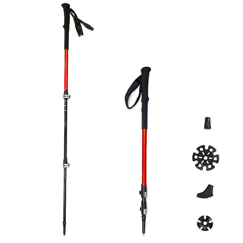 MA-QLM-018 Mountaineering poles with straight handle and external lock, telescopic design, ultra light 7075T6 aluminum alloy, suitable for both men and women hiking