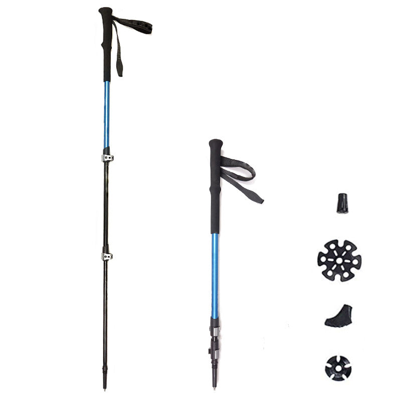 MA-QLM-018 Mountaineering poles with straight handle and external lock, telescopic design, ultra light 7075T6 aluminum alloy, suitable for both men and women hiking