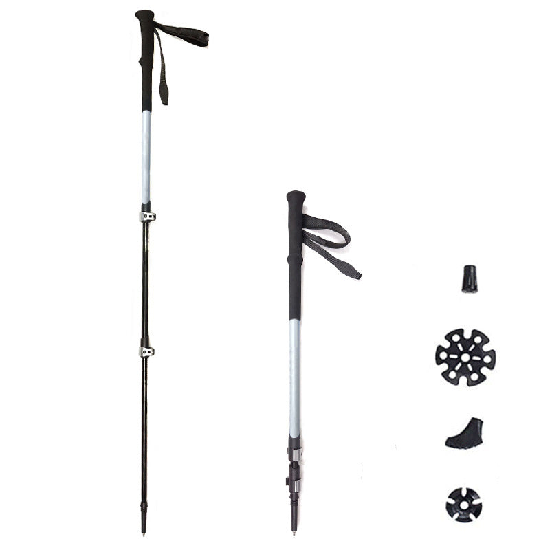 MA-QLM-018 Mountaineering poles with straight handle and external lock, telescopic design, ultra light 7075T6 aluminum alloy, suitable for both men and women hiking