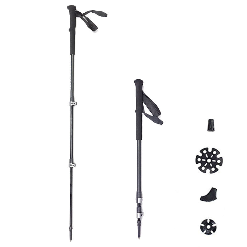 MA-QLM-018 Mountaineering poles with straight handle and external lock, telescopic design, ultra light 7075T6 aluminum alloy, suitable for both men and women hiking