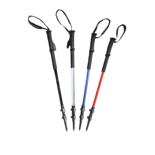 MA-QLM-018 Mountaineering poles with straight handle and external lock, telescopic design, ultra light 7075T6 aluminum alloy, suitable for both men and women hiking