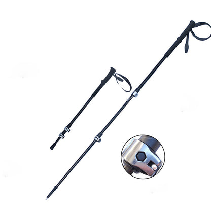 MA-QLM-018 Mountaineering poles with straight handle and external lock, telescopic design, ultra light 7075T6 aluminum alloy, suitable for both men and women hiking