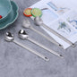 MA-XXT-001 Outdoor Titanium Tableware Pure Titanium Fork Spoon Camping Long Handle Extended Portable Coffee Stir Metal Dessert Spoon Spoon