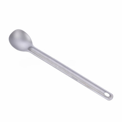 MA-XXT-001 Outdoor Titanium Tableware Pure Titanium Fork Spoon Camping Long Handle Extended Portable Coffee Stir Metal Dessert Spoon Spoon