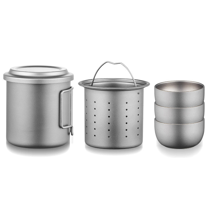 Pure titanium MA-XXT-002 Makecup with tea follicle tea set, convenient outdoor tea set, foldable