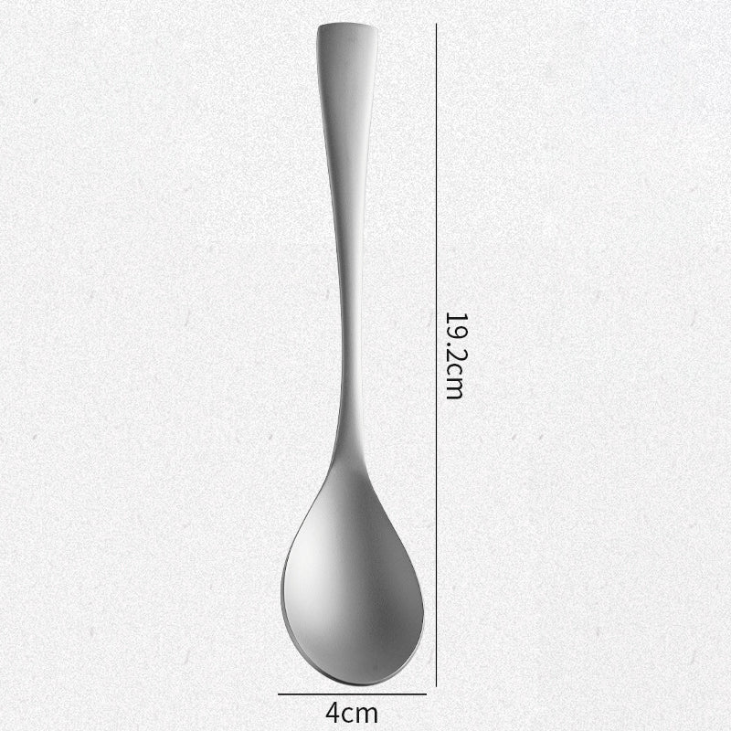 Cuchara de titanio puro, MA-XXT-012, cuchara de comedor para el hogar, cuchara, cuchara para mezclar de mango largo, cuchara occidental gruesa, vajilla de titanio portátil para exteriores