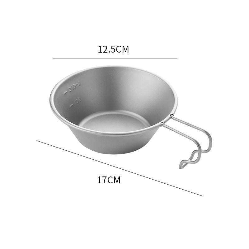 Pure titanium outdoor MA-XXT-013 snow roller bowl folding bowl tableware rice bowl portable pure titanium bowl camping picnic special tableware